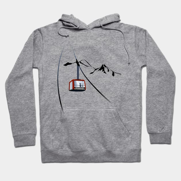 Chamonix Téléphérique Aiguille du Midi Hoodie by leewarddesign